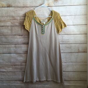 ANTHROPOLOGIE NICK & MO MINI DRESS WITH CROCHETED BODICE